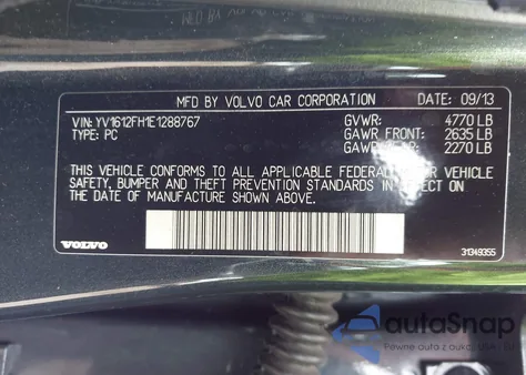 2014 Volvo S60 T5 z USA, uszkodzony, nr VIN YV1612FH1E1288767